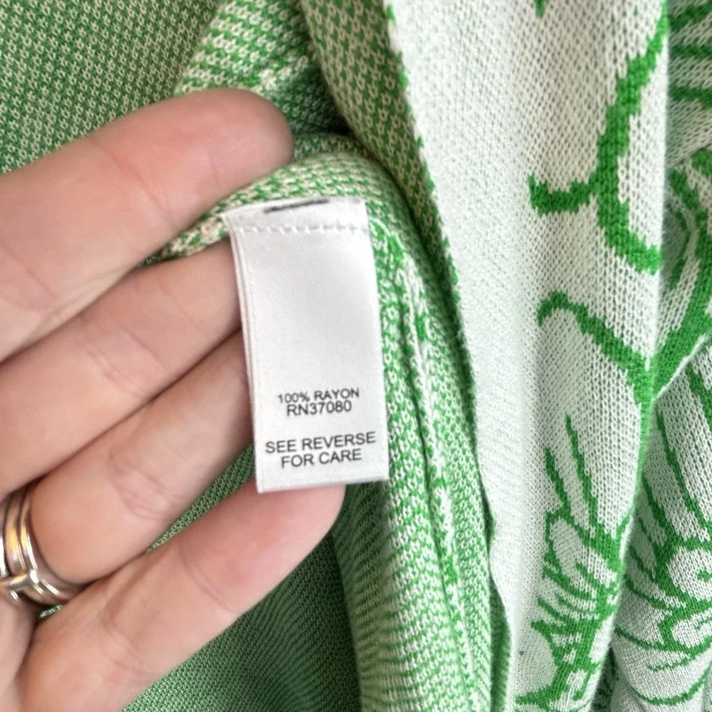 Spring Floral Cardigan XL Open Long White Green Pockets Soft Flowy Sunflowers
